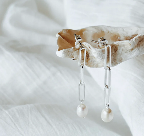 Amato Pearl Earring 925 Sterling Silver