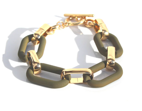 Bracelet - Statement Link - Olive