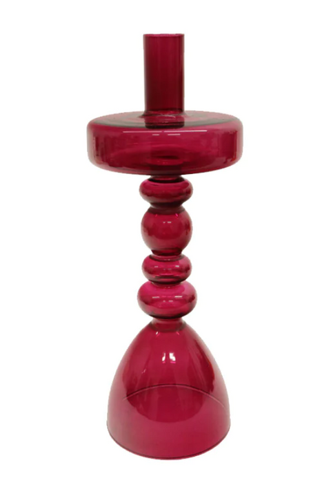 Hector Candlestick Raspberry 27cm
