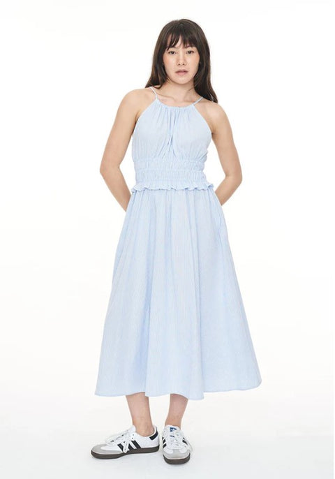 Jeanne Midi Dress Blue / Chalk