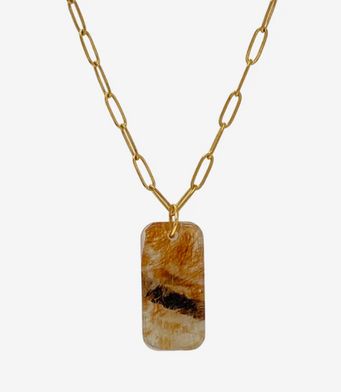 Necklace - Emeline - Rectangle Ngatu