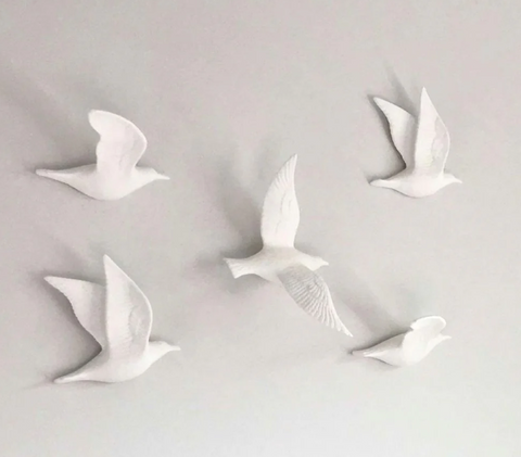 Flying Birds Single Wing White