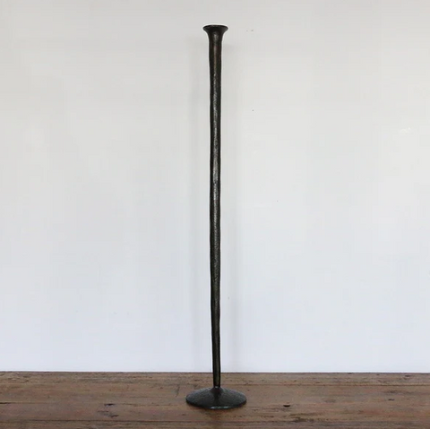 Forged Tall Candlestick Bronze