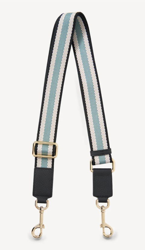 Feature Strap Webbing Black + White + Duck Egg
