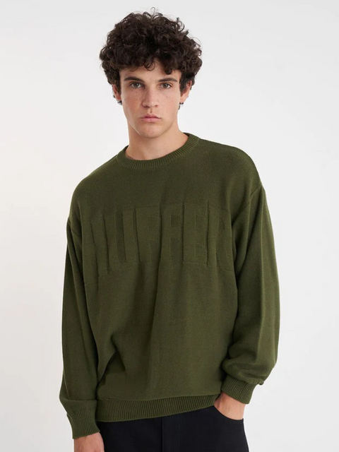 Huffer Trope Knit Crew Olive
