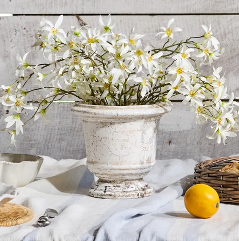 Urn Planter Rustic White Large