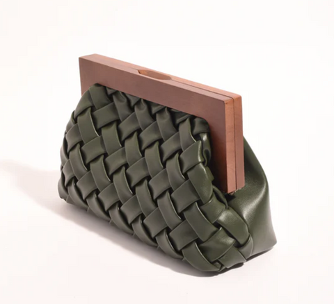 Vivienne Weave Timber Frame Clutch