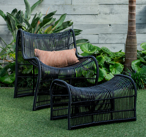 WAVE Outdoor Chair Black Straight Weave