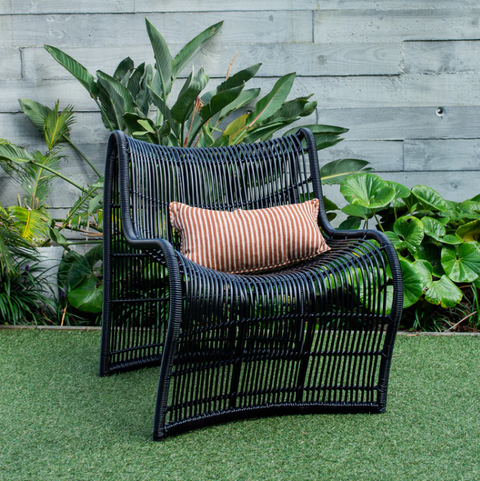 WAVE Outdoor Chair Black Straight Weave