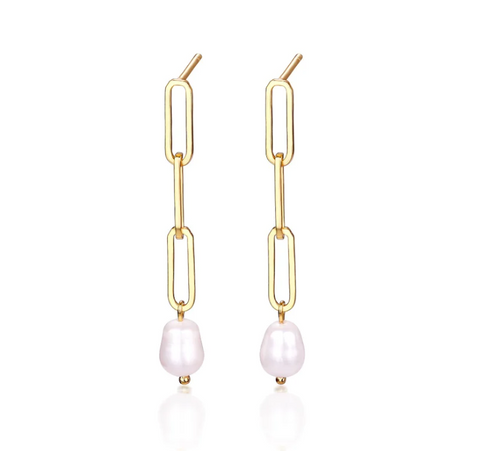 Amato Pearl Earring 18K Gold Plated