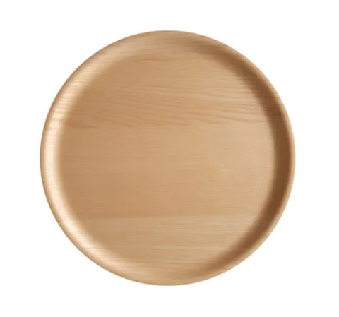 Atiya Round Wooden Tray Ash 35cm