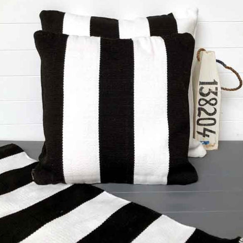 Outdoor Cushion B&W Deck Stripe - 50cm