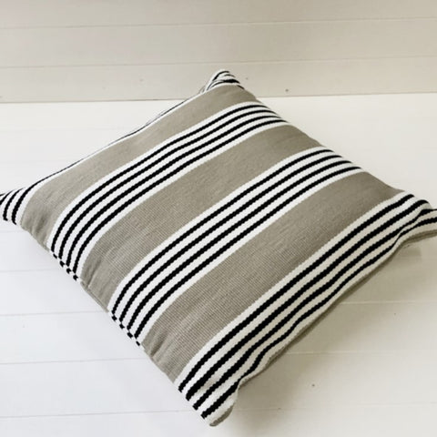 Outdoor Cushion Sand Black Stripe - 50cm