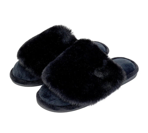 Cosy Luxe Slippers  Black  S/M