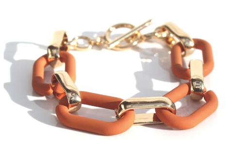 Bracelet - Statement Link - Terracotta