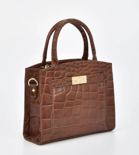 BRIGHTON - Leather Croc -Tan