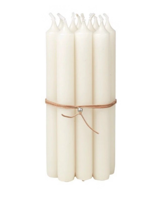 Candle Overdipped S/10 Antique White