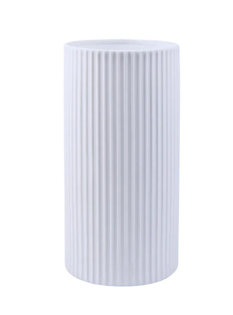 Table Lamp Cylindrical Lines M White