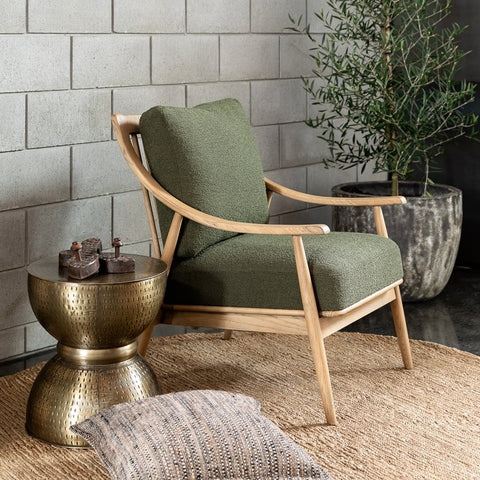 Greer Armchair - Olive Boucle