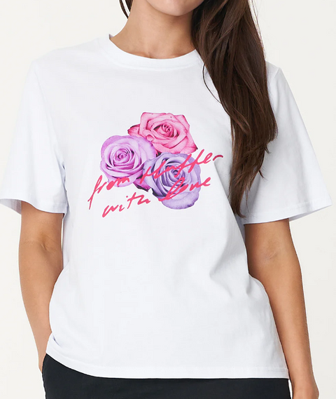 WMNS CLASSIC TEE/ROSE LOVE WHITE 10