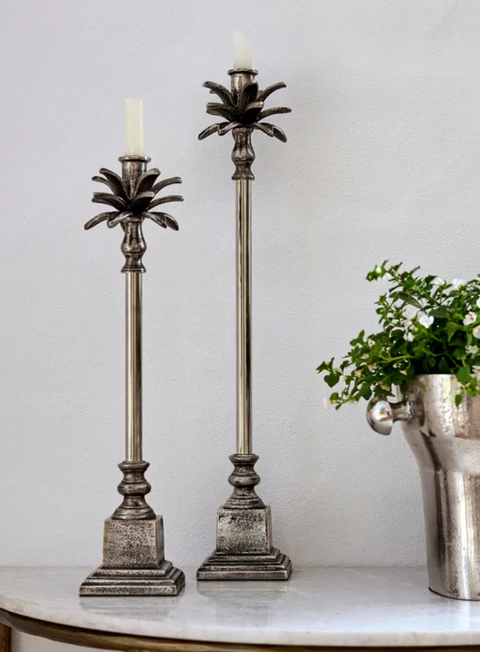 Palm Leaf Candle Holder Tall