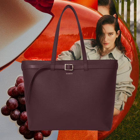 TIA Shoulder Bag Merlot Bronze Foil