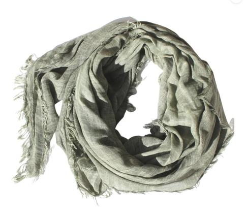 Scarf - Linen Blend - Olive