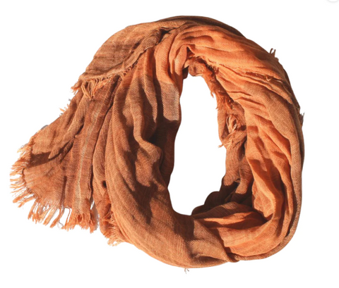 Scarf - Linen Blend - Terracotta