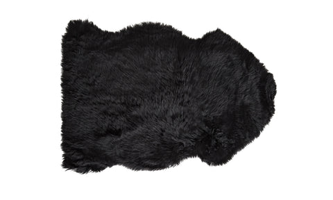 Long Wool Single Sheepskin Black