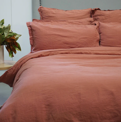 VIDA LINEN CINNAMON KING BED DUVET