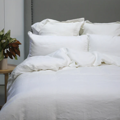 VIDA LINEN WHITE QB DUVET