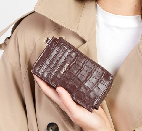 Winona Card Holder Espresso Croc