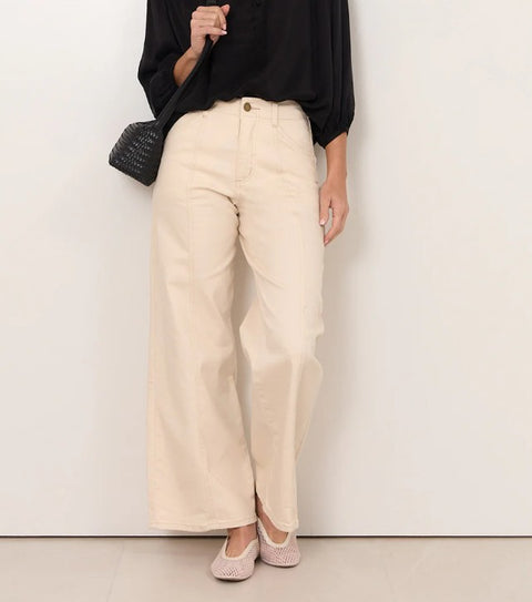 Adele Wide Leg Jean - Stone