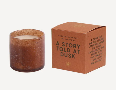 A Story Told At Dusk Glass Candle