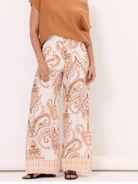 Avalon Wide Leg Linen Pant (print)