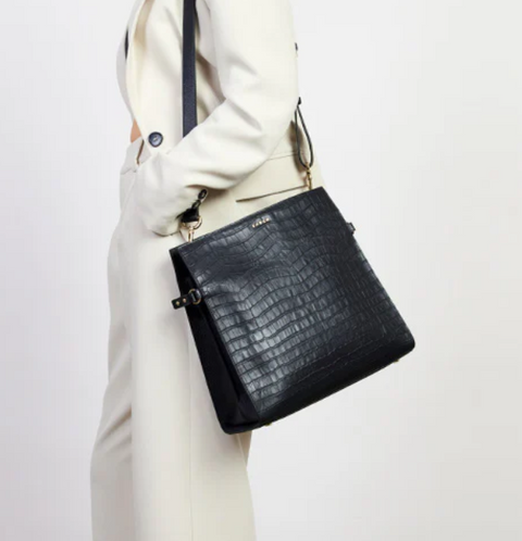 Beatrice Shoulder Bag Black Croc