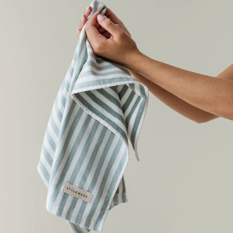 Between The Lines Tea Towel Matcha