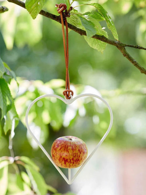 Apple Bird Feeder Heart