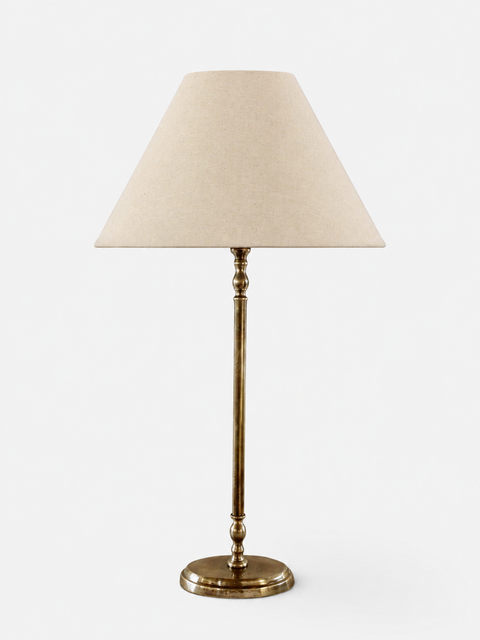 Lyon Oval Tall Lamp With Oatmeal 31cm Lampshade