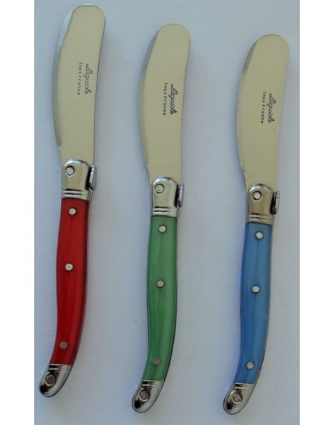 Green short butter knife 15 cm