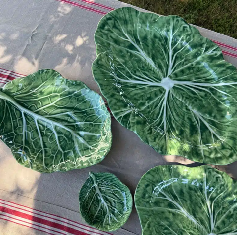 Melamine Cabbage Oval Platter 50cm Green