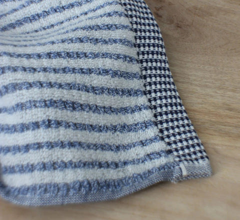 Chambray Stripe Blue Bath Towel