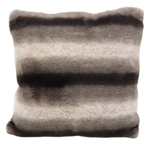 Charcoal Faux Fur Cushion