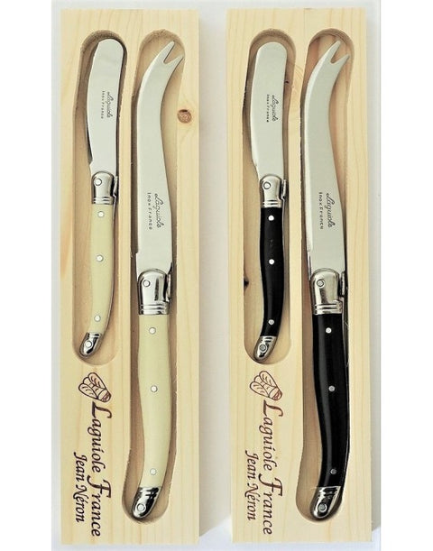 Black 2 cheese knife set box