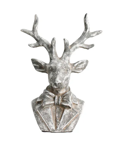 Concrete Look Deer Bust Small