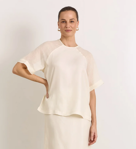 Dakota Raglan Sleeve Top - Cream
