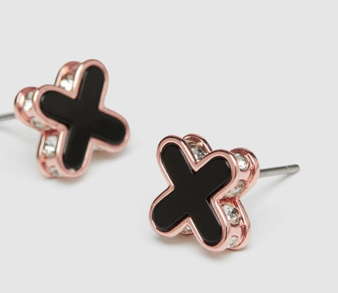 Dreamer Stud Earrings - Black Rose Gold