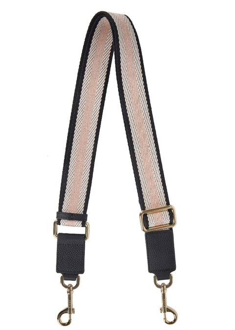 Feature Strap Webbing Black + White + Blush