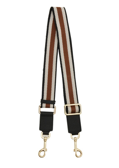 Feature Strap Webbing Black + White + Tan