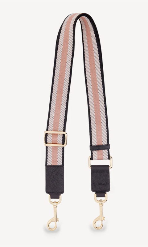 Feature Strap Webbing Black + White + Desert Rose